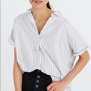 Madewell Courier Button Back Shirt in Stripe Play